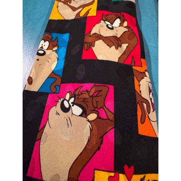 Lot of 2 Vintage Looney Tunes Taz Silk Neckties – Tasmanian Devil Cartoon‎ Print - Picture 11 of 13